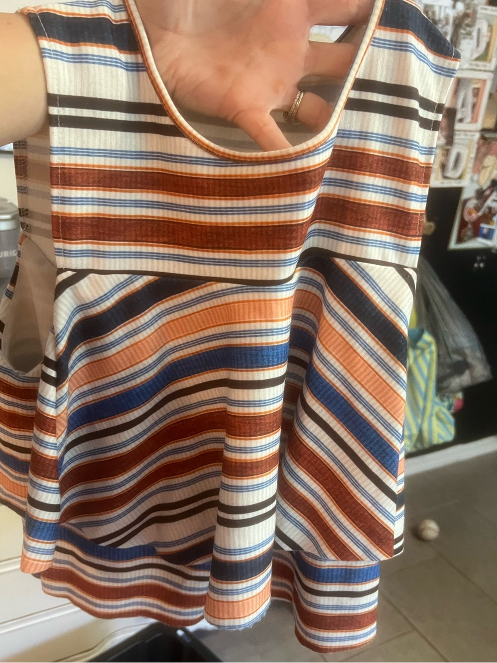 Zara RARE | B | W Collection Striped Ruffle Tank Top Drape Front - Picture 6 of 11